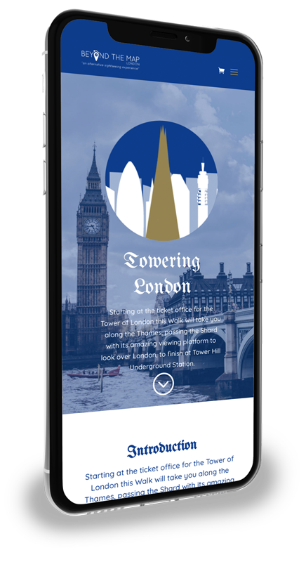 Mobile Phone with Beyond the Map Walk on screen