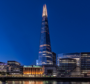 A stunning shot of the Shard by night on the Towering London Historic and Modern Walk